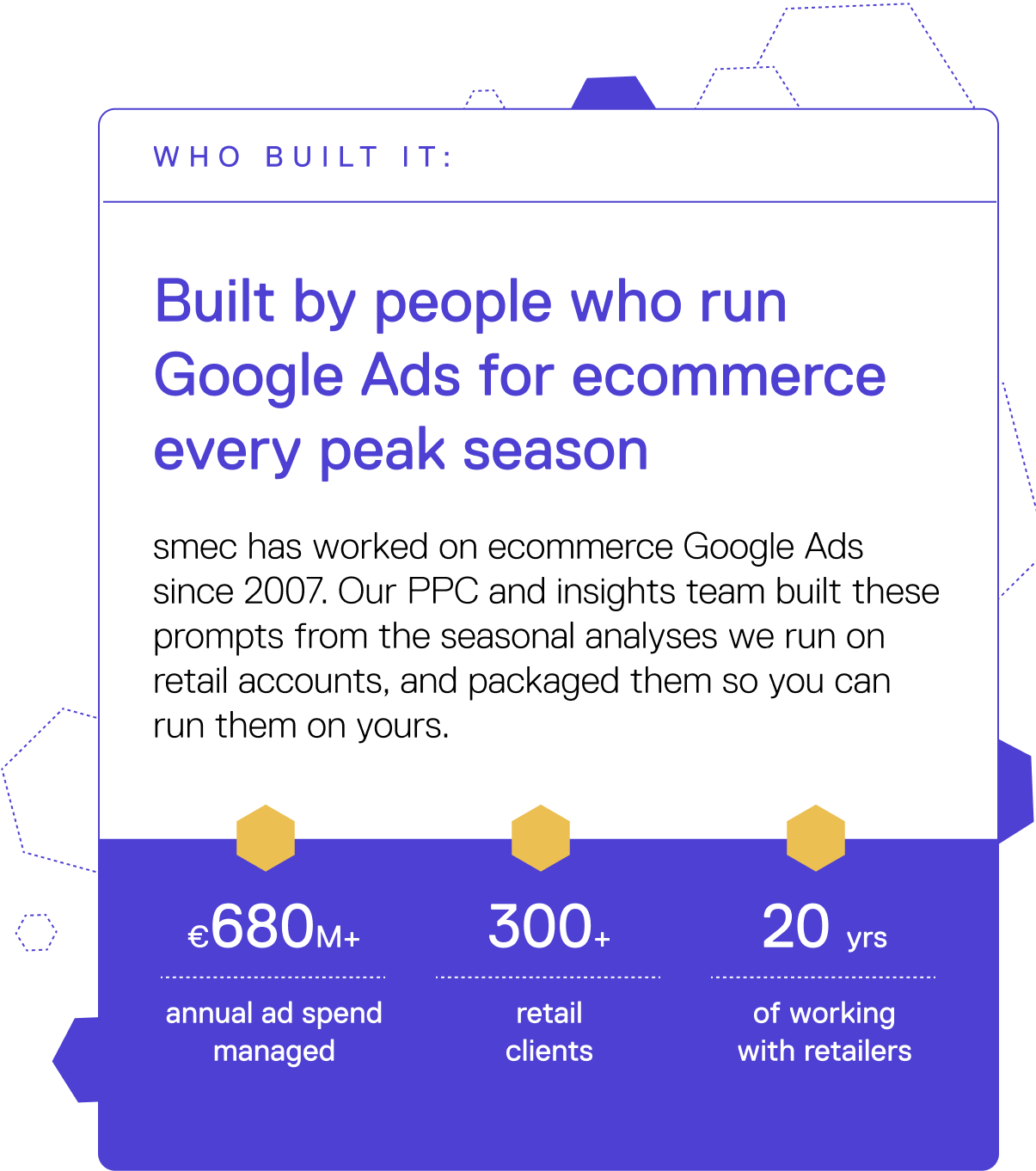 Card showing who built this course - Smarter Ecommerce (smec)
