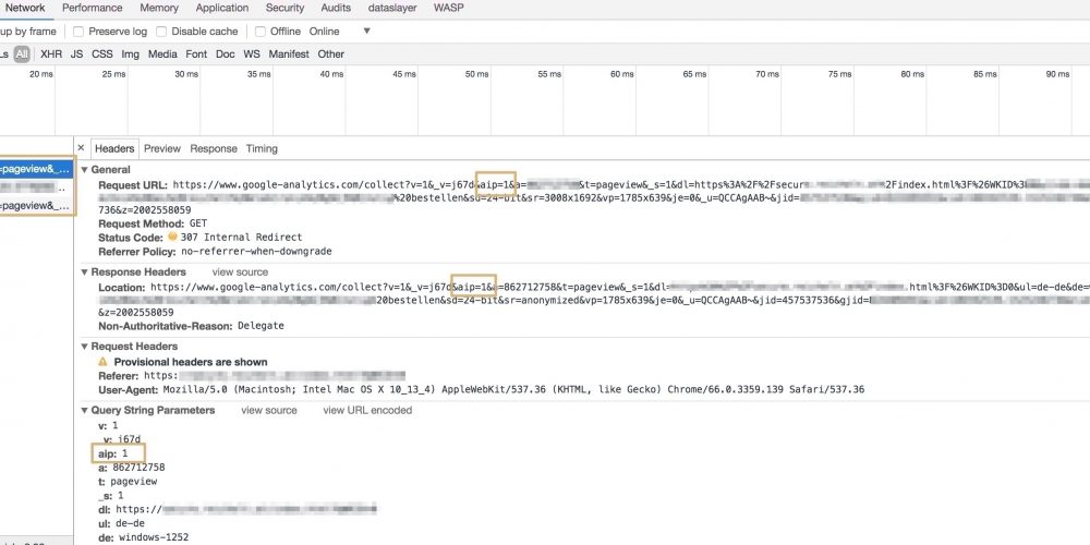 Read own IP address and check anonymization