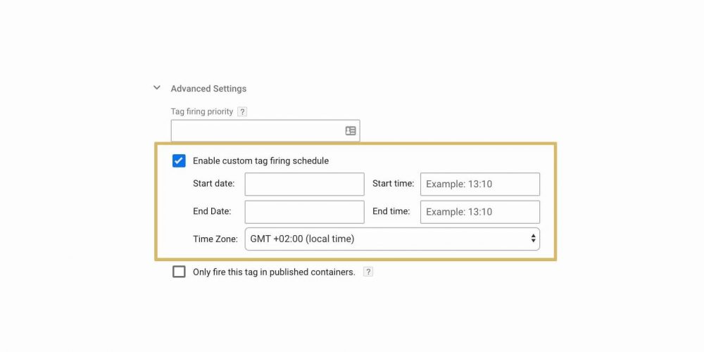 Tag Manager: Custom Tag Firing Schedule