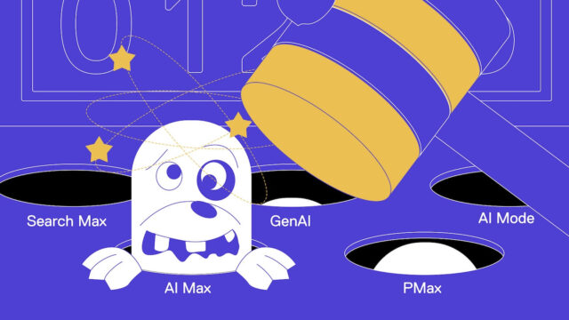 creative fun illustration of AI Max in Google