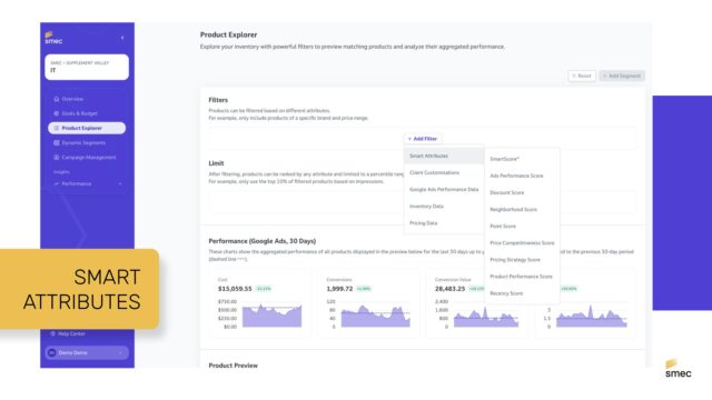 Screenshot of Smart Attributes in smec Platform
